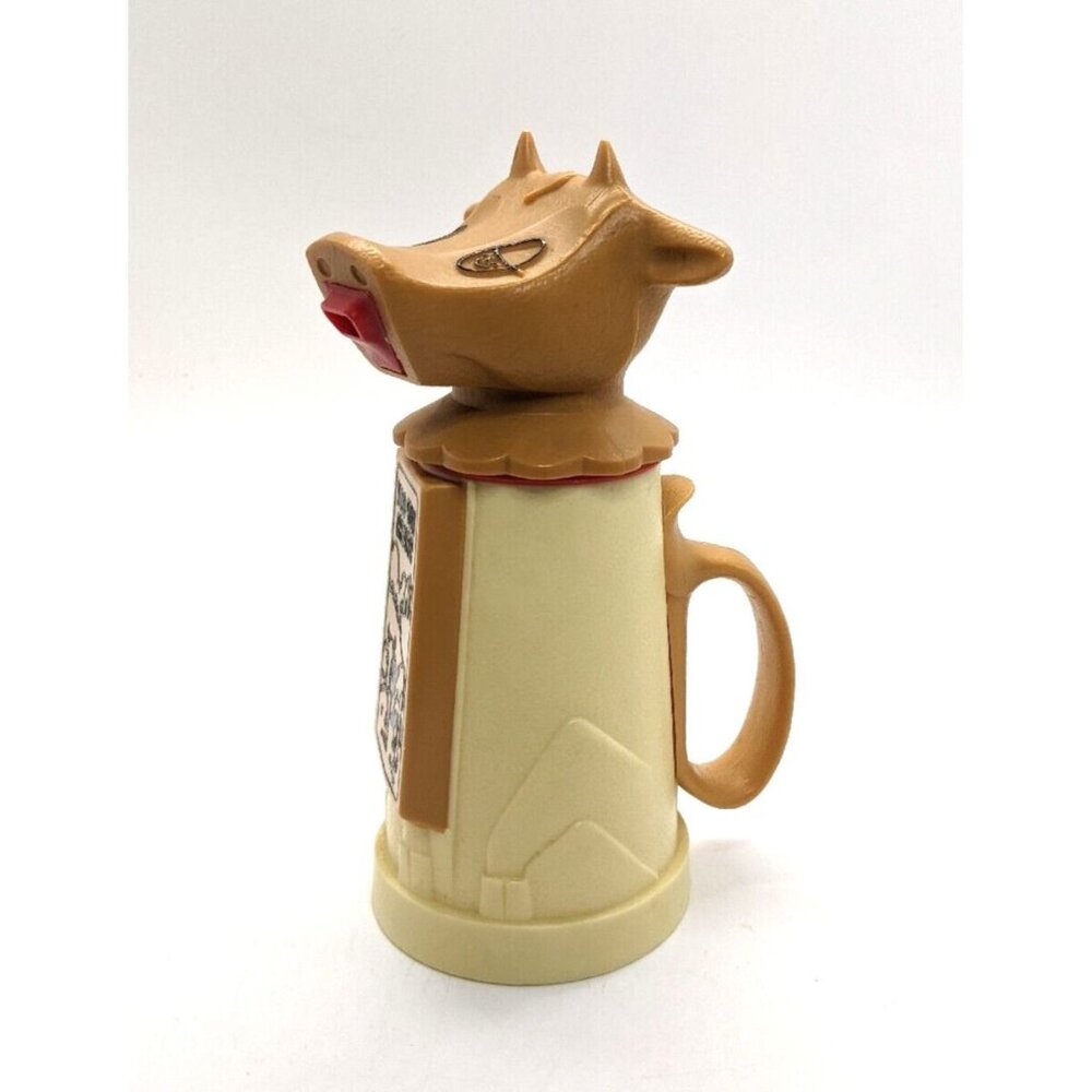 Whirley Industries CREAMER Moo Cow Plastic Brown Cream 2 Pieces 6" Vintage
